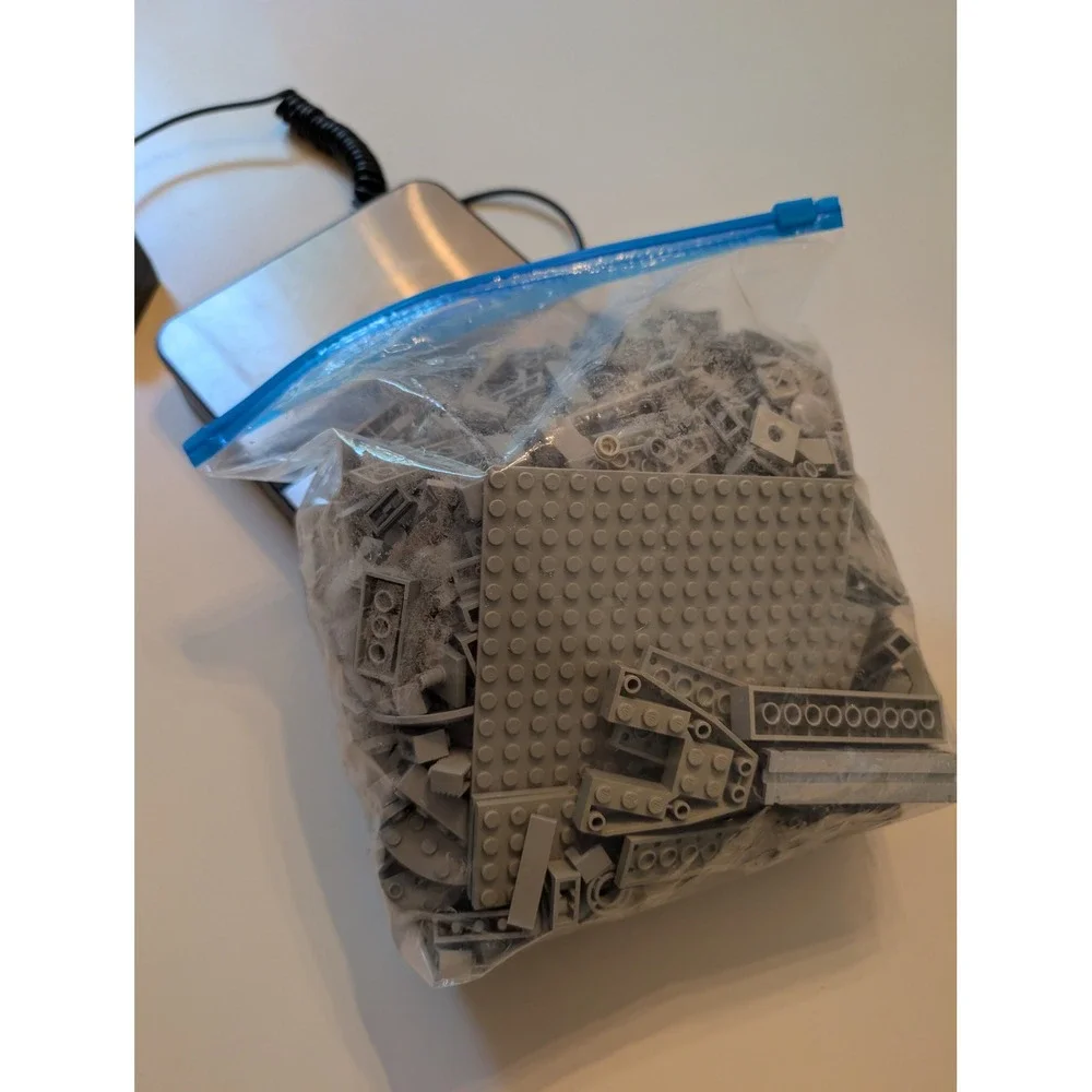 LEGO Bulk Bricks Unisex 2lb Gray Mixed Lot Creative Building Baseplate Included